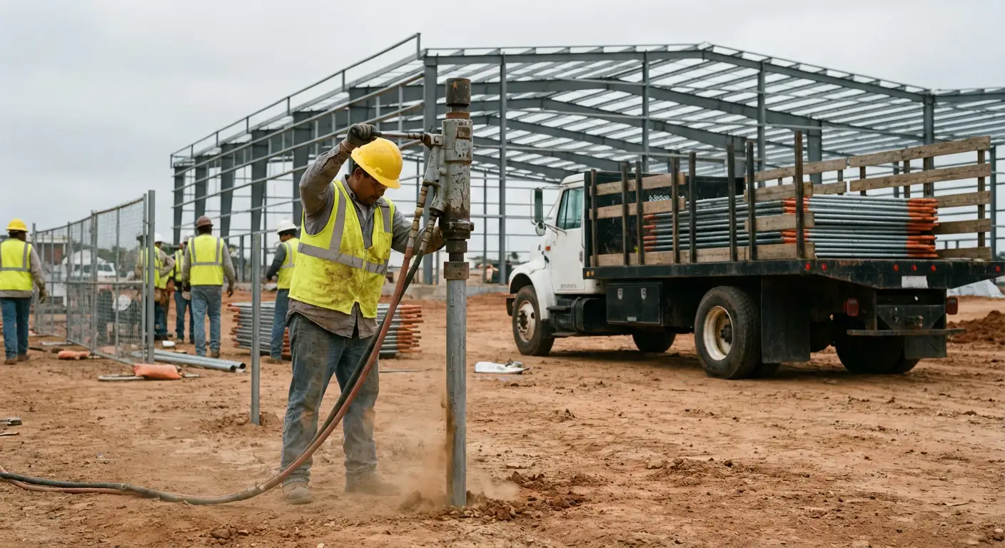 Industrial fencing installation site in Dearborn Heights, MI