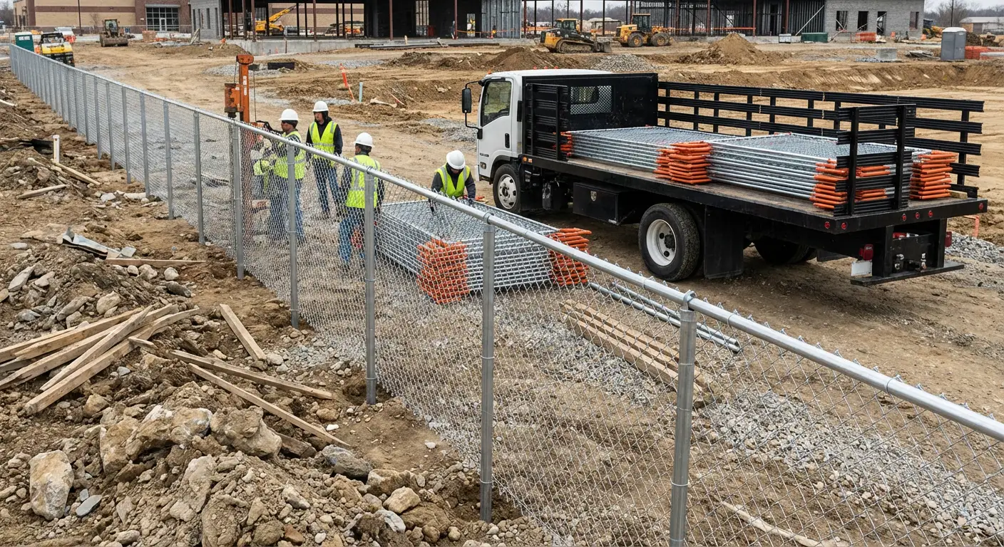 Post-Driven Construction Fence in Dearborn Heights, MI