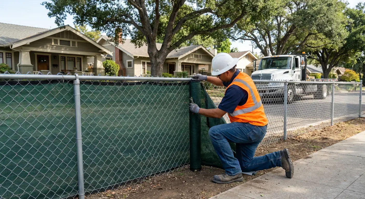 Temporary fence installation in Dearborn Heights