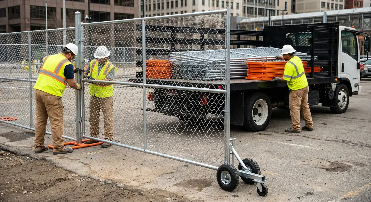 Temporary gate rental installation site in Dearborn Heights