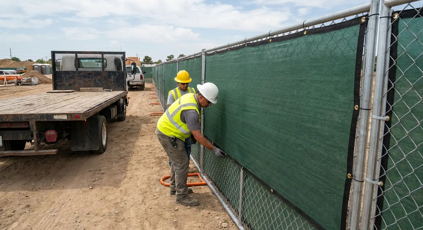 Temporary fence and barricade delivery truck in Dearborn Heights, MI