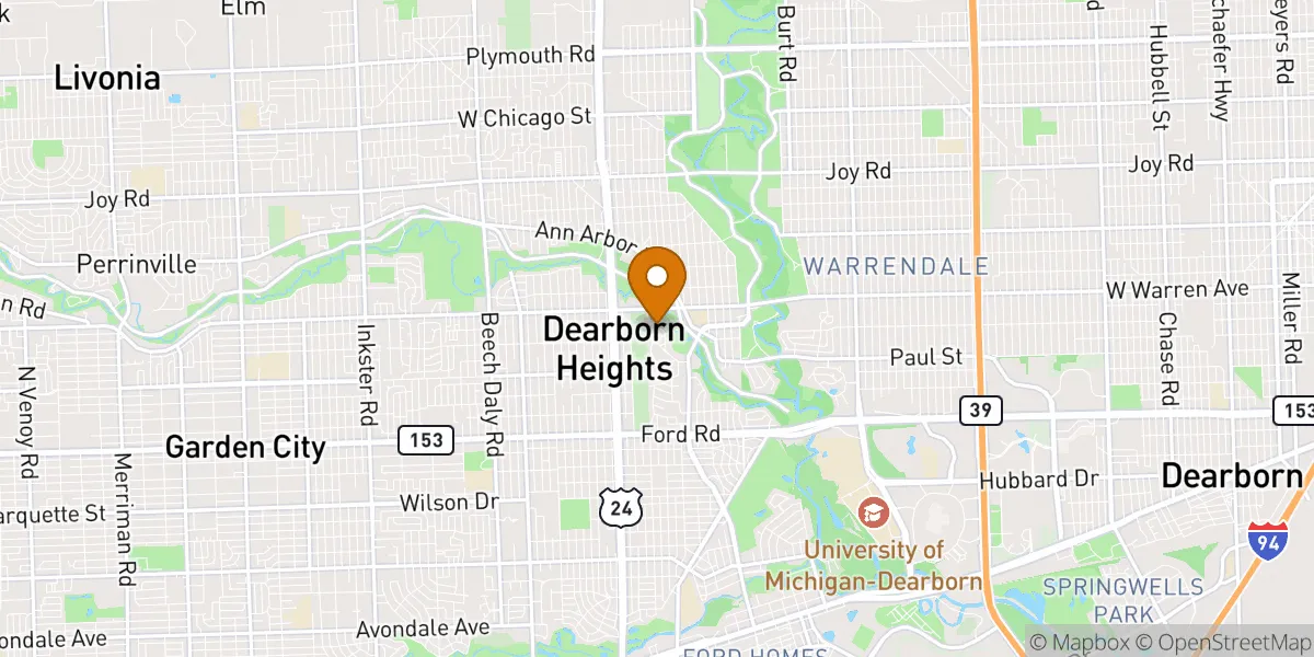 Riverside Drive neighborhood map in Dearborn Heights, MI